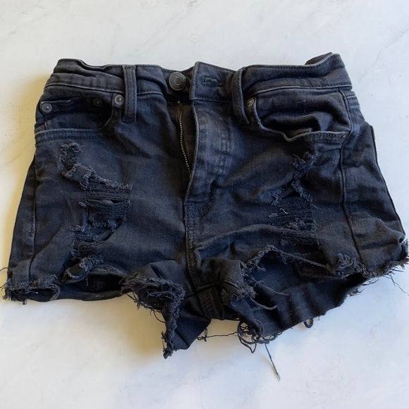 Aero high rise black ripped shorts - Picture 2 of 6